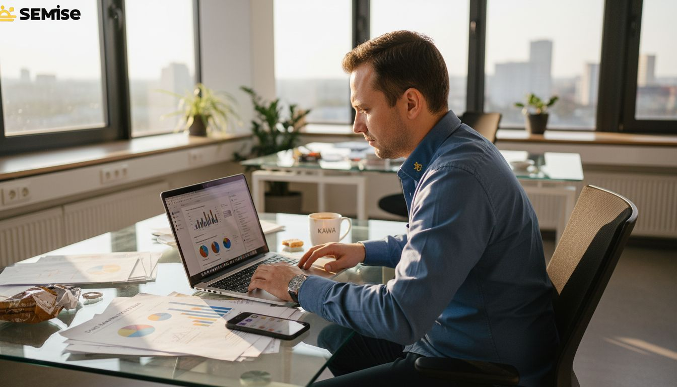 Manager analizuje wyniki kampanii reklamowej w Meta