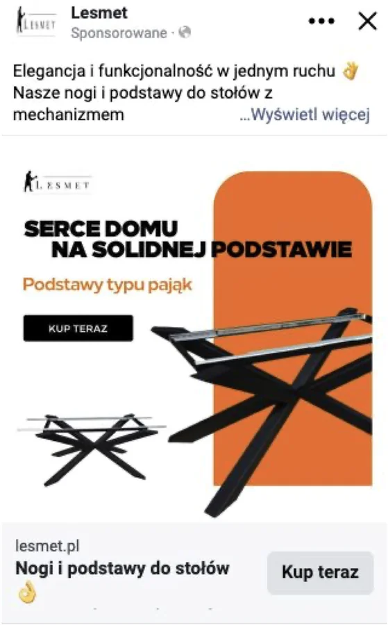 Reklama Lesmet — Facebook