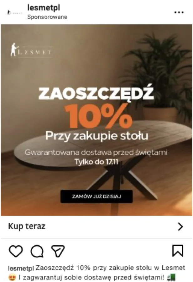 Reklama Lesmet — Instagram